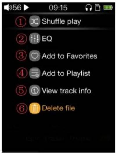 FiiO M3K - Shortcuts menu - 1