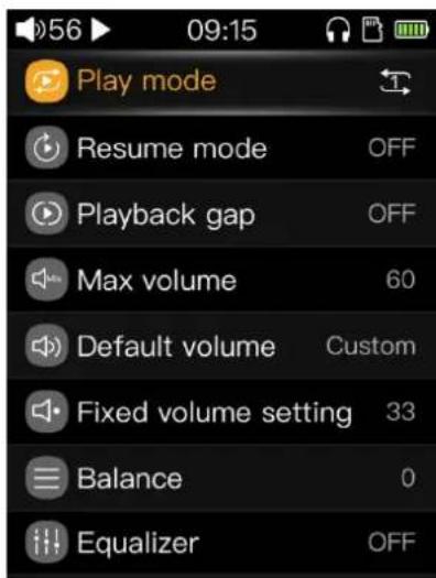 FiiO M3K - Play settings - 1
