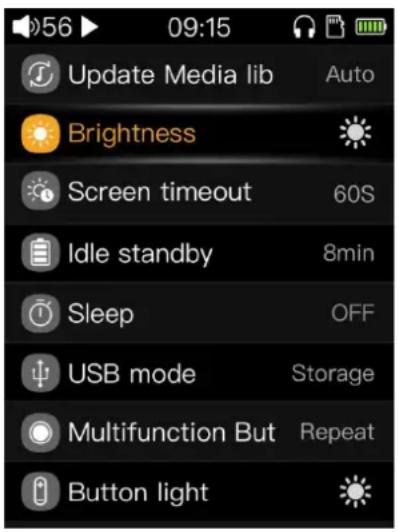 FiiO M3K - system settings - 1