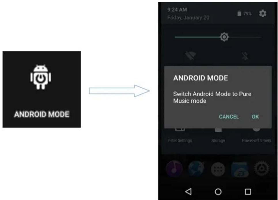 FiiO X5 - Switching from Android to Pure Music mode - 1
