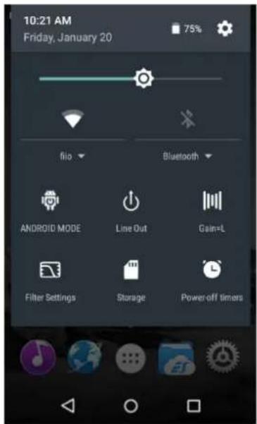 FiiO X5 - 3) Quick Sengs menu - 1