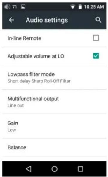 FiiO X5 - d) Audio seings—Adjustable volume at LO - 1