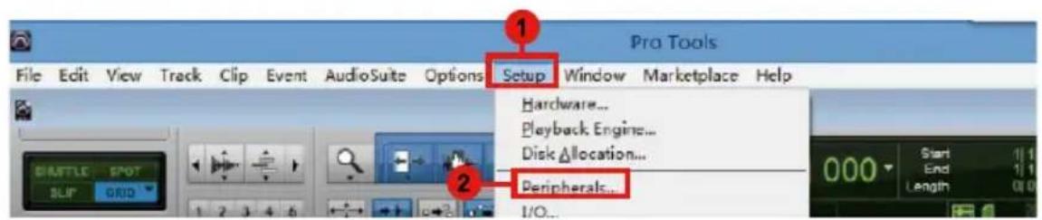 Pro Tools File Edit View Track Clip Event AudioSuite Options Setup Window Marketplace Help Hardware... Playback Engine... Disk Allocation... Peripherals... I/O...