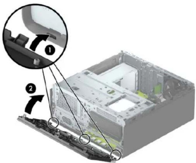 HP EliteDesk 800 G4 - Nasazení čelního panelu - 1