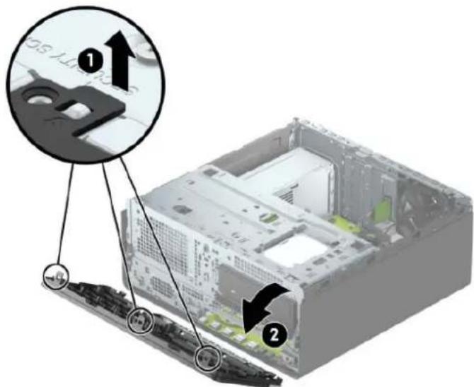 HP EliteDesk 800 G4 - Sejmutí předního panelu - 1