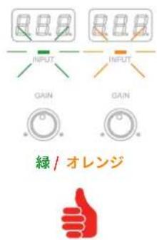 8.8.8 INPUT GAIN 8.8.8 INPUT GAIN 緑 / オレンジ