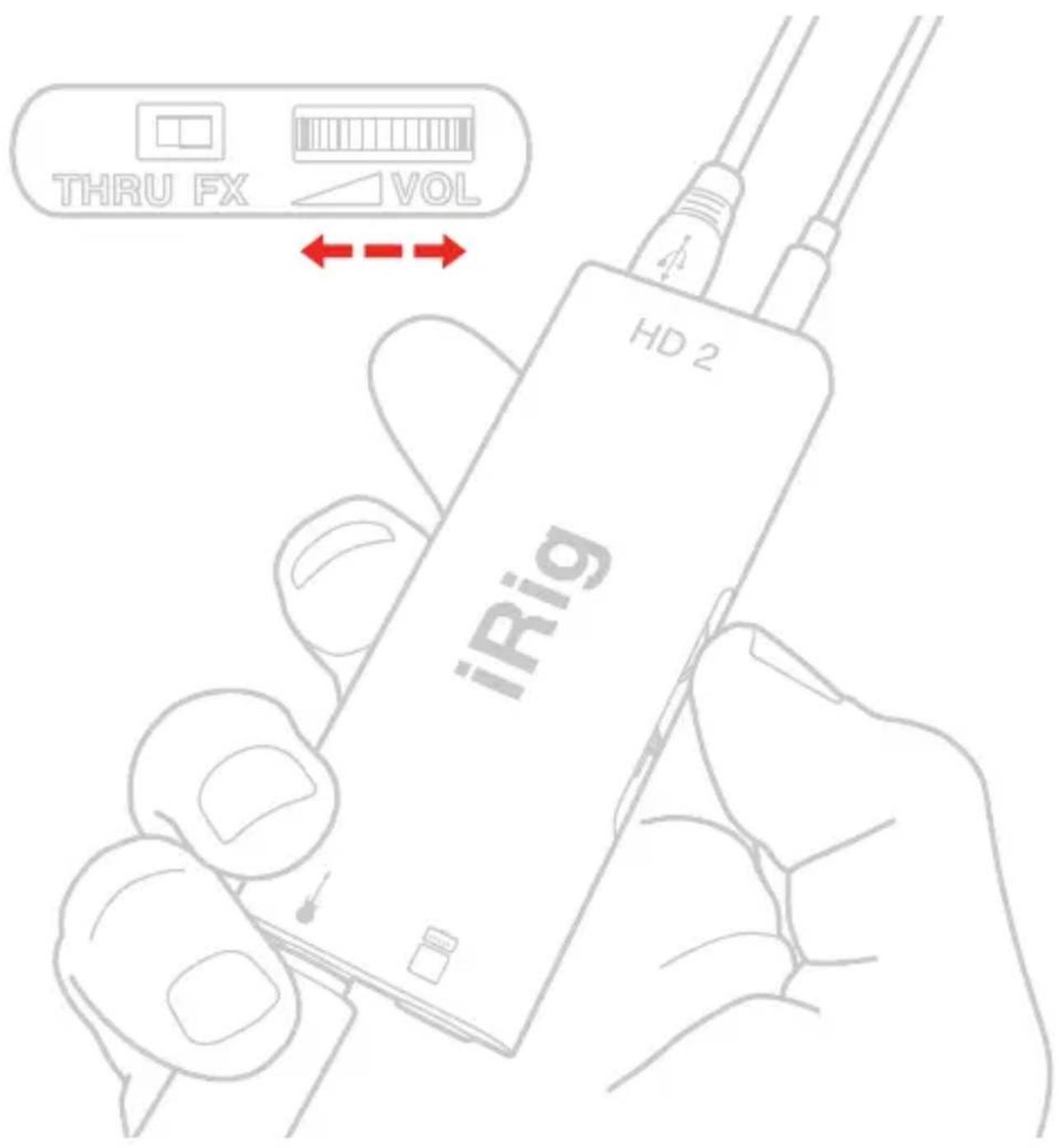 THRU FX VOL iRig HD 2