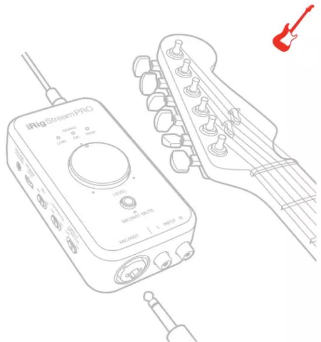 iRig StreamPRO Normal Loss Gain High LEVEL M�IOMET RATE MACE/RESET | L INPUT R L INPUT R