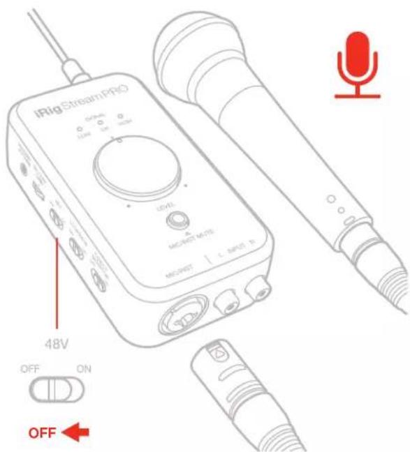 iRig Stream IPRO OFF ON 48V OFF OFF