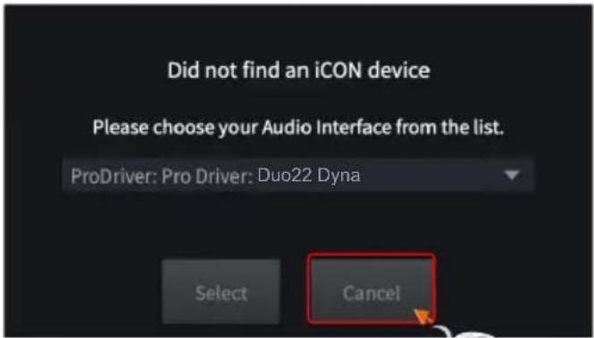 icon Duo22 Live - Please connect your audio interface at this state to you Mac and then click the ICON logo as shown. - 2