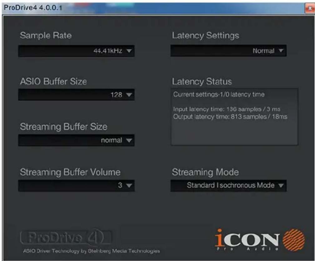 icon Duo22 Live - Settings (Sample rate and latency settings) - 1