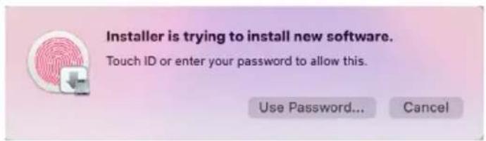icon Duo22 Live - Input your password or tap your finger print to start the installation. - 1