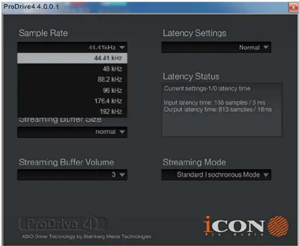 icon Duo22 Live - Sample rate setting - 1