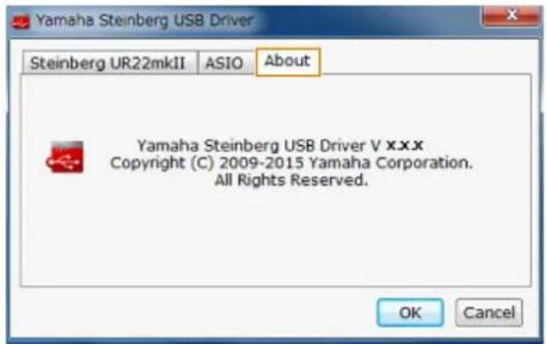STEINBERG UR22 MKII - About window - 1