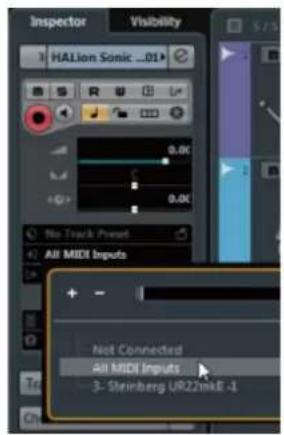 STEINBERG UR22 MKII - Select the input routing in the inspector. - 2