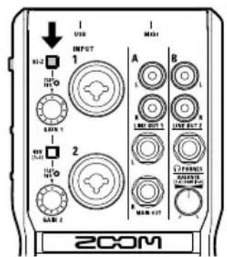 USB INPUT 1 A B 2 2COM