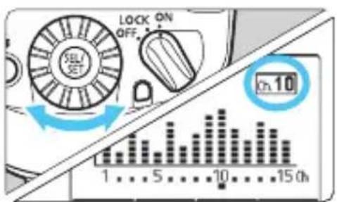 LOCK ON OFF SEL/SET 1 ... 5 ... 10 ... 15 o