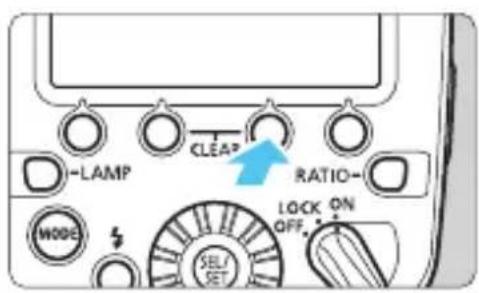 -LAMP CLEAR RATIO- LOCK ON OFF. MODO SEL/SET