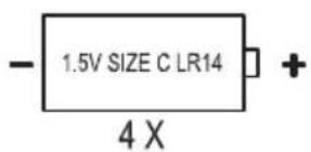 1.5V SIZE C LR14 4 X