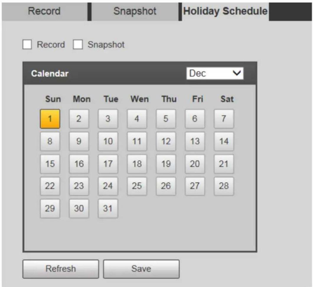 Dahua Technology DH-SD22204UE-GN-W - Holiday Schedule - 1