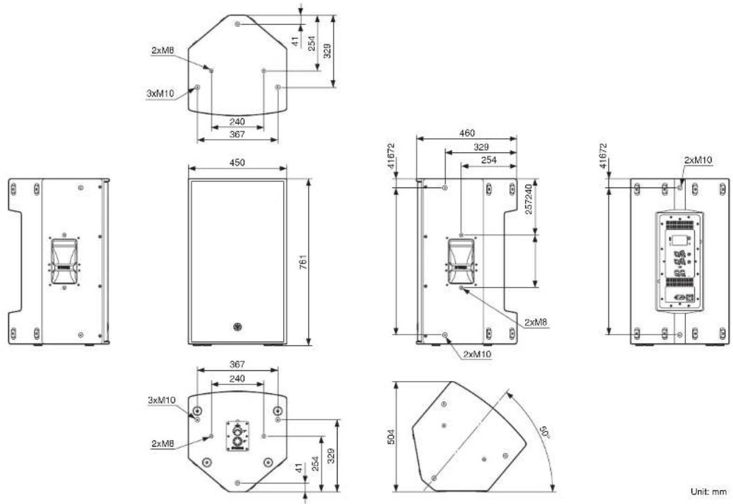 YAMAHA DZR12 - Dimensions - 2