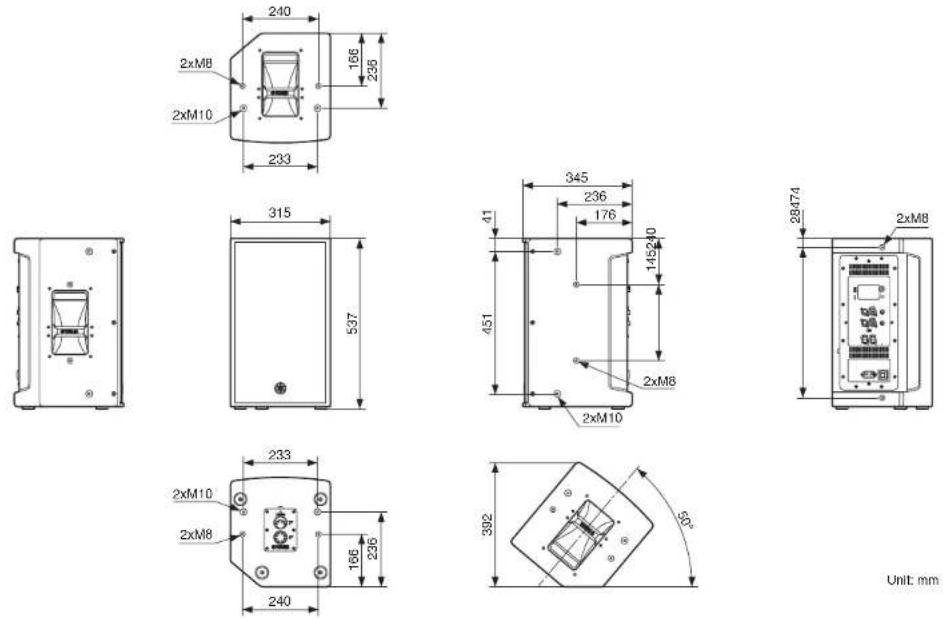 YAMAHA DZR12 - Dimensions - 4