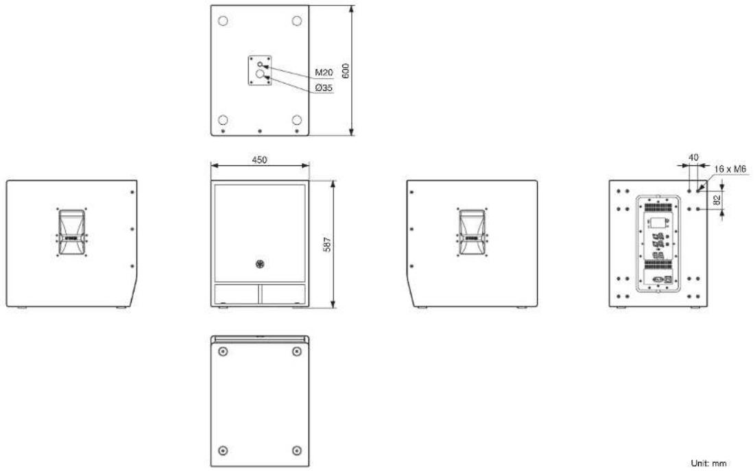 YAMAHA DZR12 - Dimensions - 6