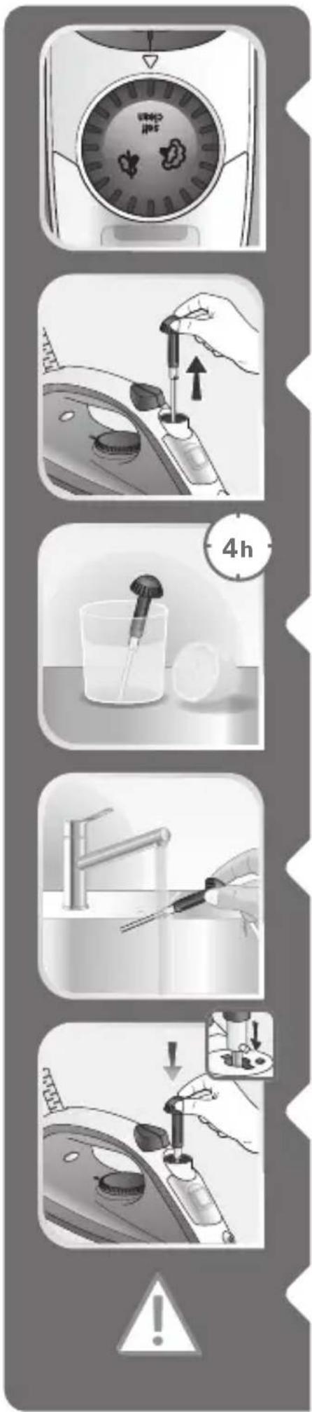 TEFAL Steam Essential FV1030 - Nettoyer la tige anticalcaire (une fois par mois) - 1