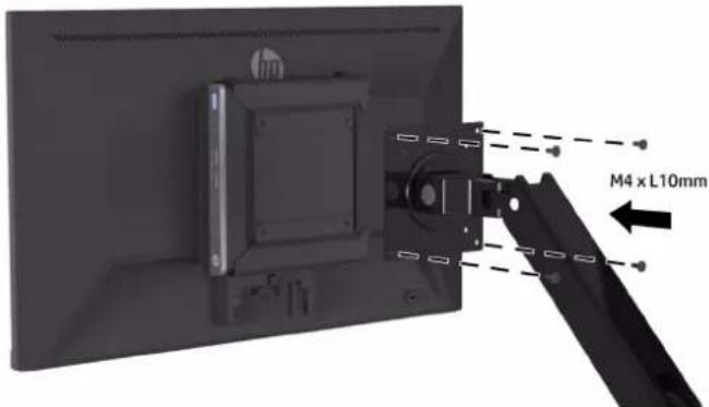 HP P274 - Připevnění monitoru k objímce HP Desktop Mini Security Dual VESA Sleeve V2 a k rameni pro jeden monitor HP - 4
