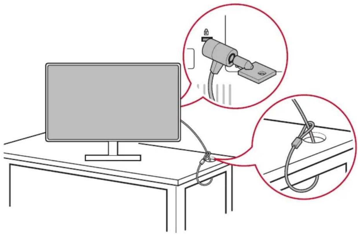 VIEWSONIC XG2702 - Používání zámku Kensington - 1