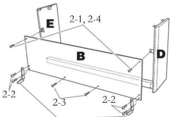 E 2-1, 2-4 B D 2-2 2-3 2-2