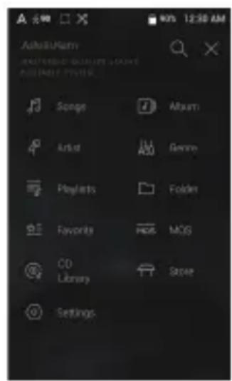 Astell&Kern A&norma SR15 - Main Menu - 2