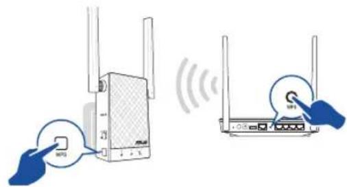 ASUS RP-AC55 - Methode een: WPS gebruiken (via wifi beveiligde instelling) - 1