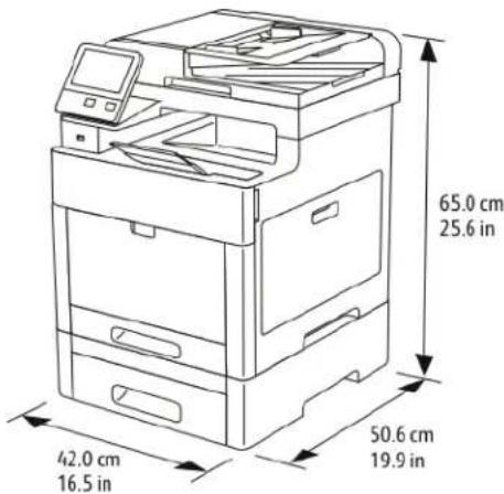 XEROX WorkCentre 6515 - Physical Specifications - 1