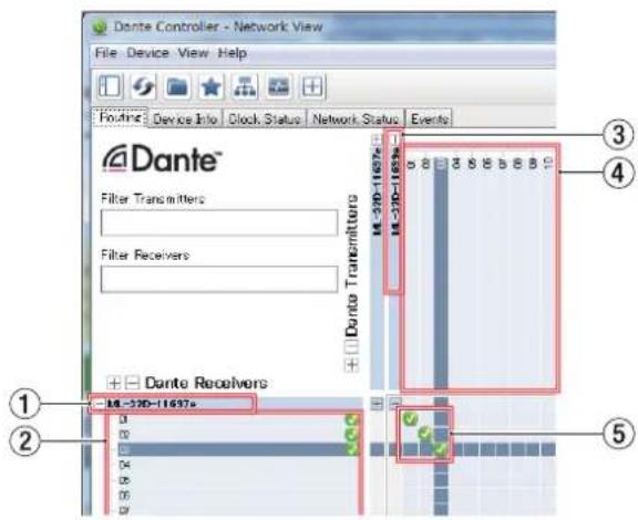 Dante Controller - Network View File Device View Help Routing Devices Info Clock Status Network Status Events Dante™ Filter Transmitters Filter Receivers Dante Receivers M-230-11697s M-230-11697s M-230-11697s M-230-11697s M-230-11697s M-230-11697s M-230-11697s M-230-11697s M-230-1088 M-230-1088 M-230-1088 M-230-1088 M-230-1088 M-230-1088 M-230-1088 M-230-1088 M-230-1088 M-230-1088