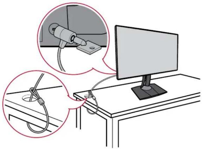 VIEWSONIC VP2458 - Používání bezpečnostního otvoru - 1