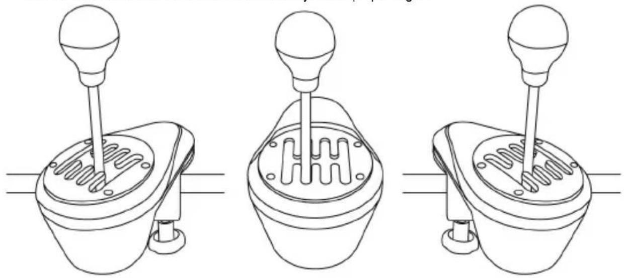 THRUSTMASTER TH8A Add-On Shifter - Placera och rotera klämsystemet (kan justeras 360°) - 2