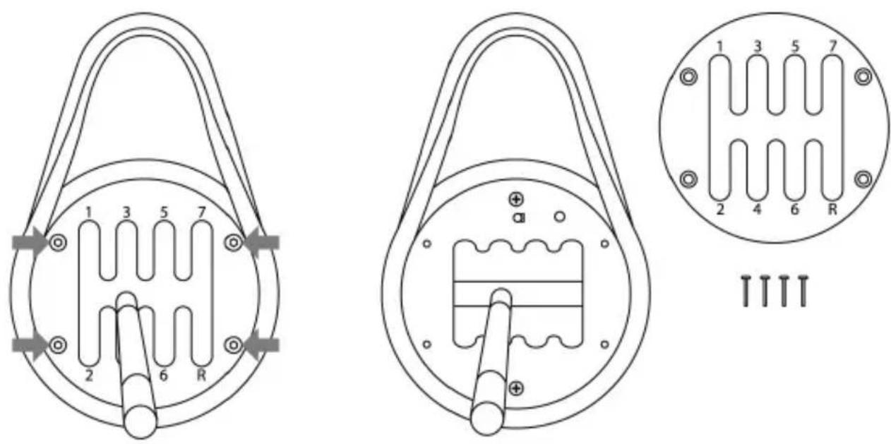 THRUSTMASTER TH8A Add-On Shifter - SWITCHING FROM THE "H-PATTERN (7+1)" SHIFT PLATE TO THE "SEQUENTIAL (+/-)" SHIFT PLATE - 1