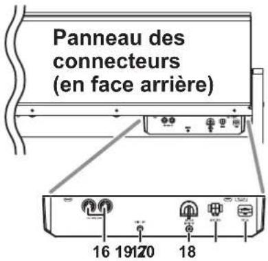 Panneau des connecteurs (en face arrière) 16 19120 18