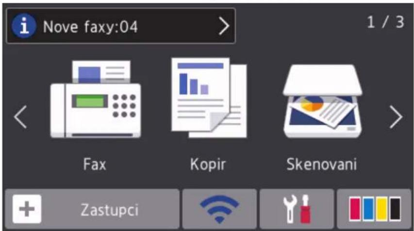 i Nove faxy:04 1 / 3 Fax Kopir Skenovani + Zastupci