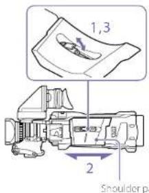 SONY PXW-X400 - Adjusting the Shoulder Pad Position - 1
