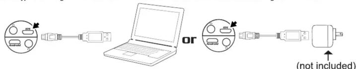 Diagram showing connection between a laptop and an Ethernet cable, with annotation indicating 'not included' for the cable.