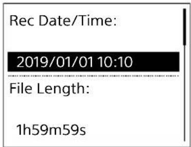 Rec Date/Time: 2019/01/01 10:10 File Length: 1h59m59s