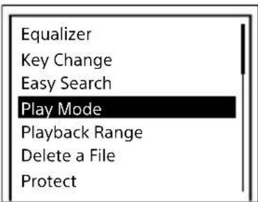 Equalizer Key Change Easy Search Play Mode Playback Range Delete a File Protect