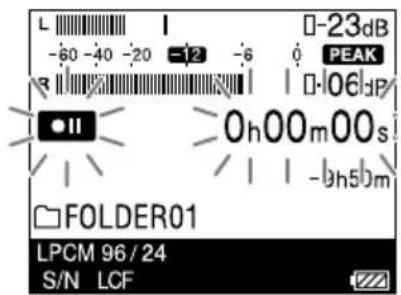 L -23dB -60 -40 -20 -12 -6 0 PEAK R 0h00m00s -9h50m FOLDER01 LPCM 96/24 S/N LCF