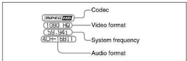mPEG HD 1080 HQ 59.941 4CH-16811 Codec Video format System frequency Audio format