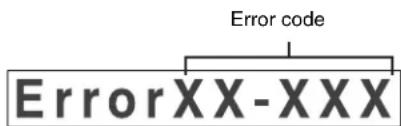 Error code ErrorXX-XXX