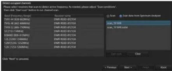 SONY DWR-R02D - When [Scan data from Spectrum Analyzer] is selected - 1
