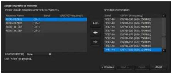 SONY DWR-R02D - Assign the selected channel plan to the receiver. - 1
