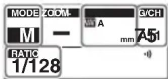 MODE ZOOM M — A mm 751 G/CH RATIO 1/128